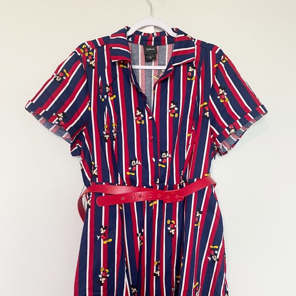 Torrid Disney Mickey Retro Swing Dress Poplin Striped Red & Blue Size 18 & 24 - Picture 6 of 13